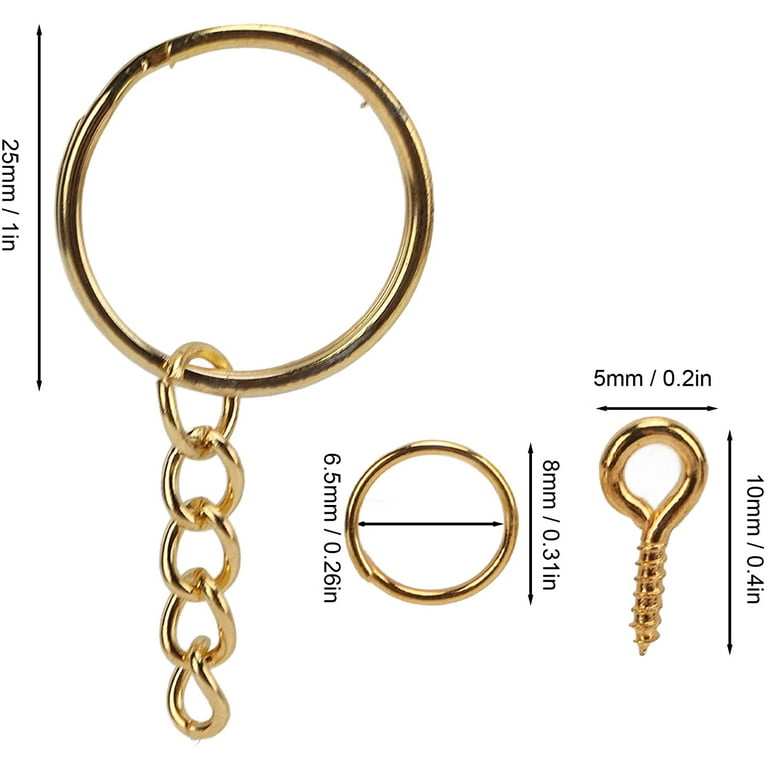 50 Pcs Split Rings Small Key Rings Bulk Keychain Rings for Keys