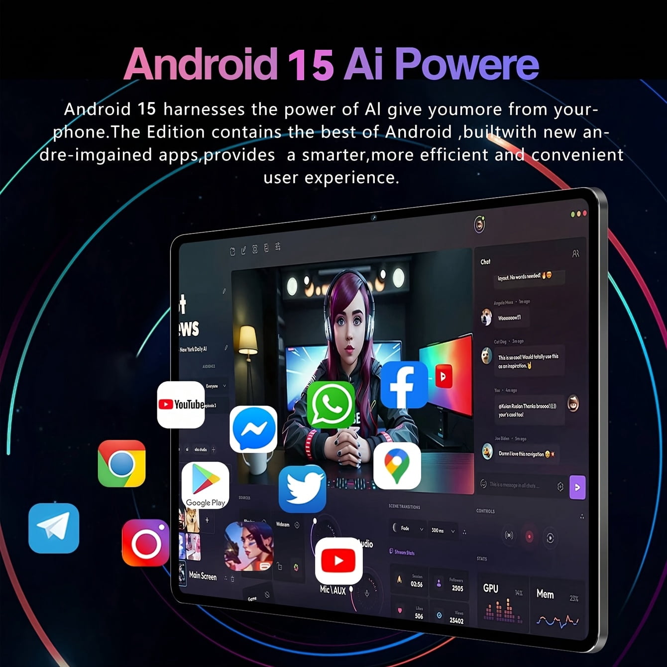 10.1-Inch Android 15 Tablet, 4GB RAM+128GB ROM, MTK 6762 Quad-Core 1.3Ghz Processor, HD (1280X800)