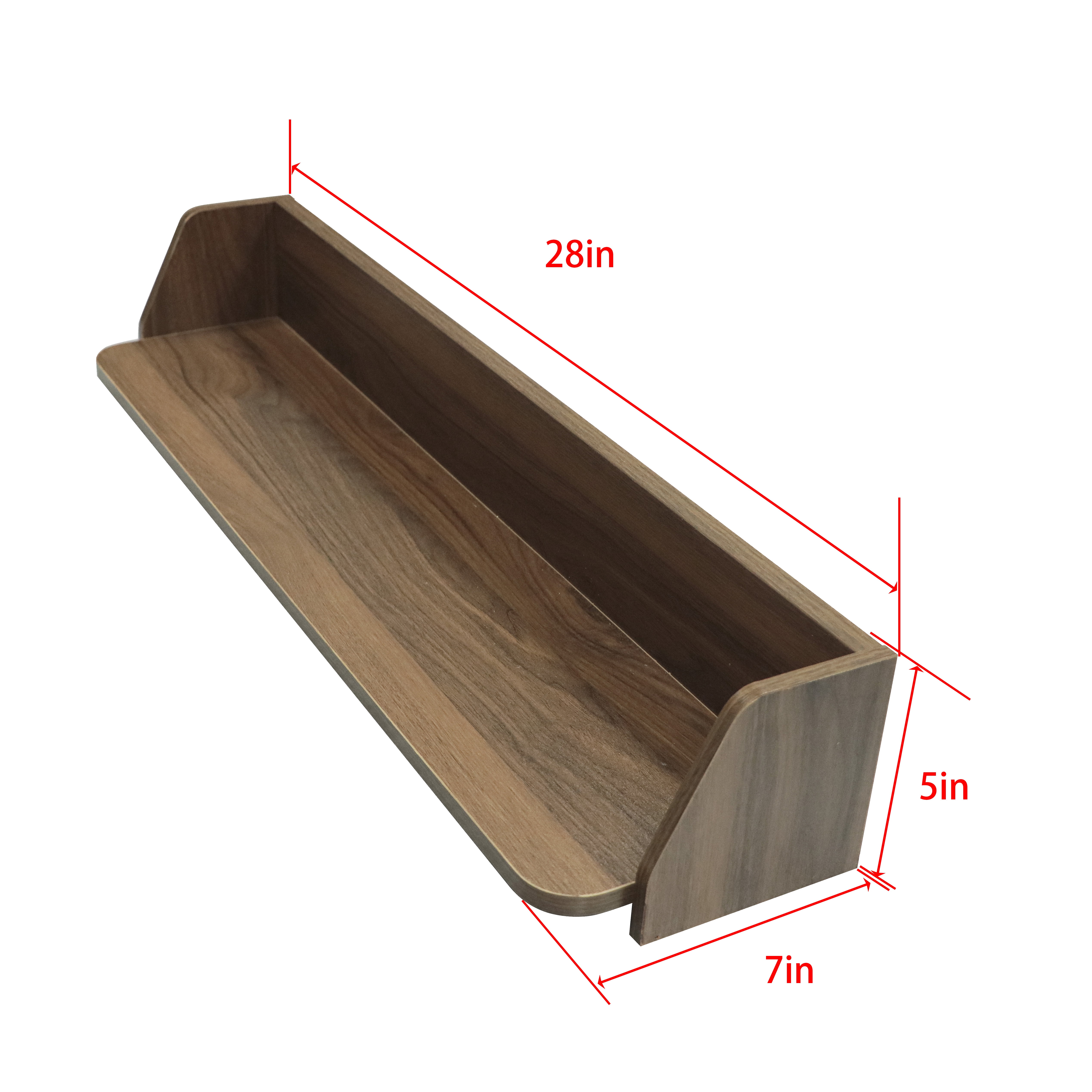 Better Homes & Gardens 28”  Walnut Shelf with Black Metal Hooks