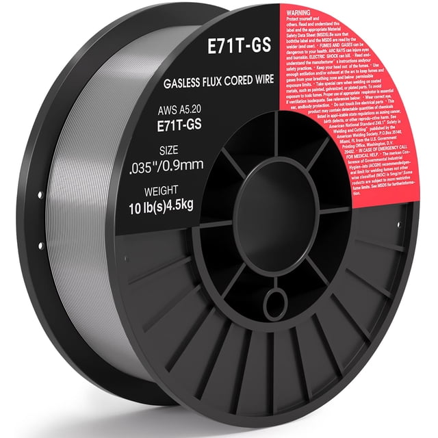 Cable Mig Flux Core Jimm E71TGS de acero templado, 4,5 kg, 0,9 mm