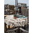 thumbnail image 3 of Outdoor Tablecloth with Umbrella Hole Zipper Teal Floral Round Tablecloth 54" Waterproof Outside Table Cloth Vintage Flowers Butterfly Retro Art Patio Table Cover Tablecloths for Picnic Party, 3 of 8