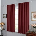 thumbnail image 3 of Solid Back Tab and Rod Pocket Curtains Thermal Insulated Blackout Window Curtains for Kitchen 52x54 inch Burgundy Red 2 Panels, 3 of 8