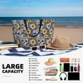thumbnail image 3 of Yiaed Skull daisy yellow blue Print Large Capacity Beach Travel Bag - Waterproof Zipper Vacation Tote for Sandproof Storage, and Camping, 3 of 5