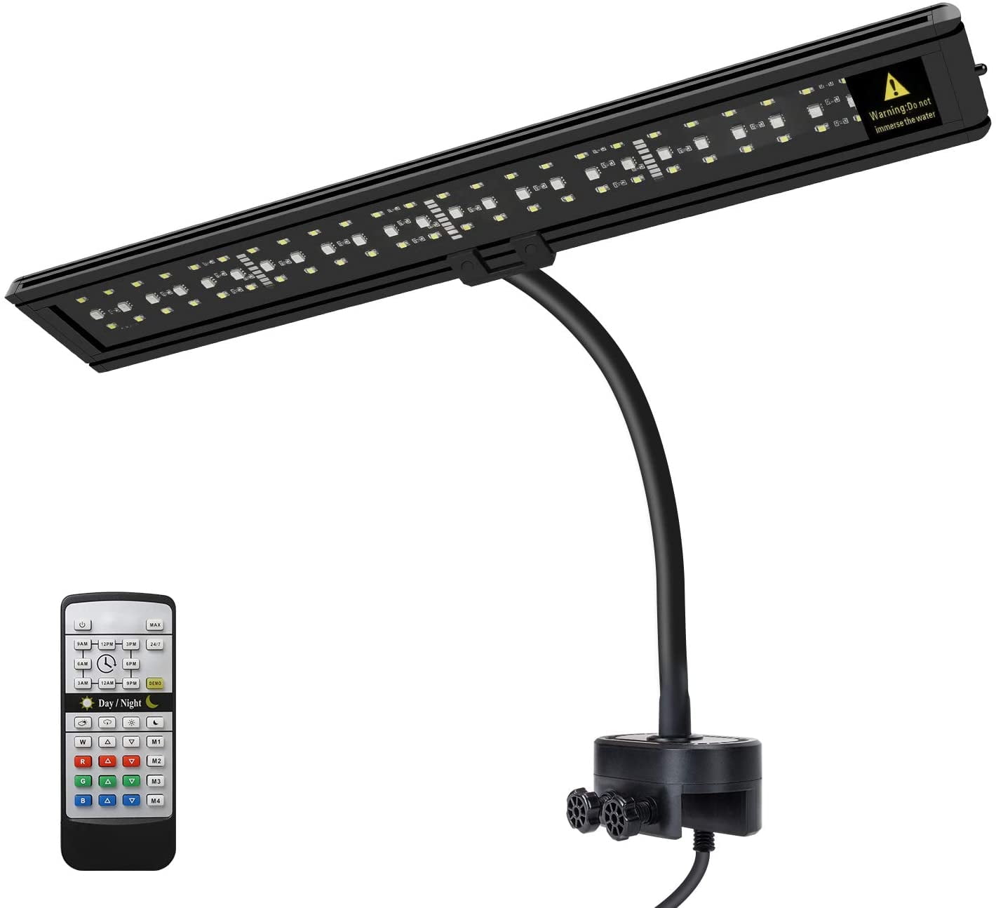 Aquarium LED Light, Full Spectrum Fish Tank Clip on Light with Remote