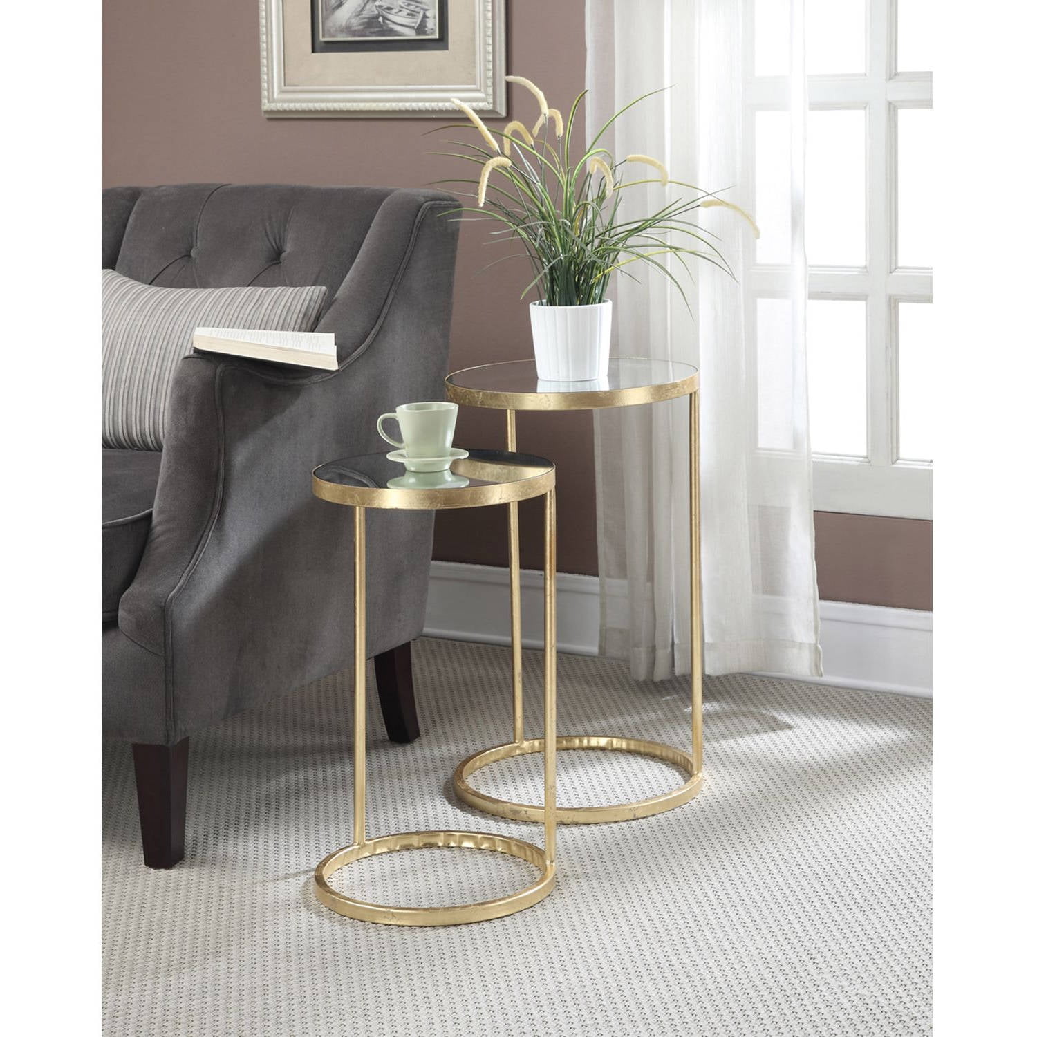 2pc Cherr End Table Set