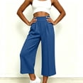 thumbnail image 5 of Noric Women's High Waist Wide Leg Capri Pants with Button Casual Loose Fit Summer Dressy Trousers, 5 of 8
