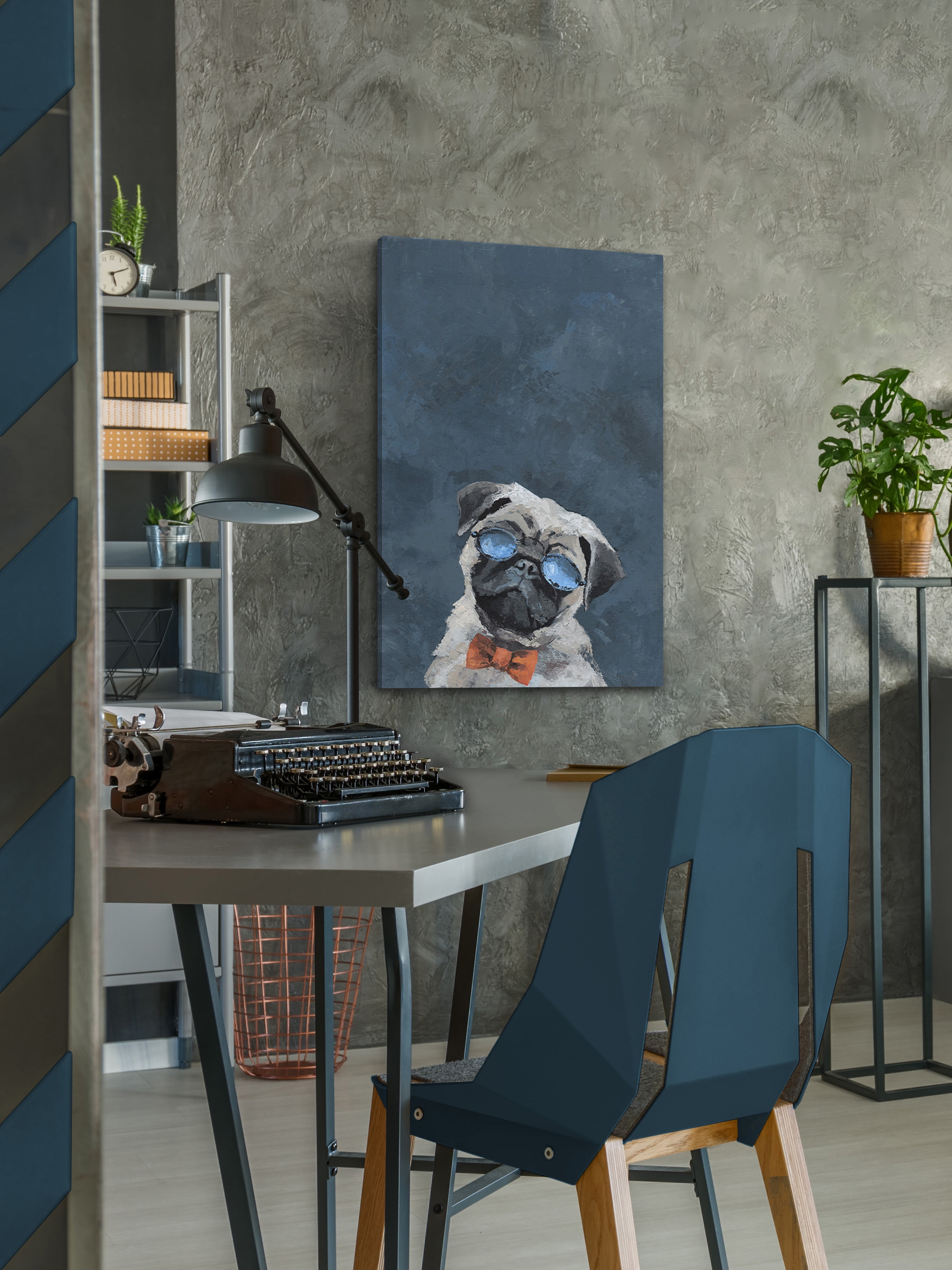 Marmont Hill "Detective Pug" Painting Print on Wrapped Canvas