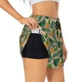 thumbnail image 2 of Disketp Pineapples Palm Leaves Print Women's Shorts Workout Shorts for Athletic Gym Running Shorts with Phone Pockets X-Large, 2 of 8