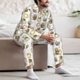 thumbnail image 7 of Naloa Donut Sloth Men’s Pajamas Set - Long Sleeve Button Down Sleep Shirt and Pajama Bottoms Sleepwear Set-Large, 7 of 7