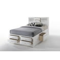 ACME Ireland Queen Bed with Storage in White Rubberwood