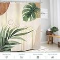 thumbnail image 3 of Bohemian Leaves Mid Century Shower Curtain 72Wx72L Inches Tropical Abstract Boho Botanical Bathroom Curtains Set Plant Palm Leaf Green Minimalist Bath Accessories Art Home Decor Fabric, 3 of 6