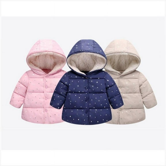 CradlePlanet Toddler Girls Winter Warm Windproof Waterproof Hoodie Puffer Jacket