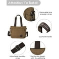 thumbnail image 4 of Women’s Large Canvas Tote Bag Convertible Backpack Lightweight Crossbody Shoulder Bag Multi-pocket Top Handle Work Bag, 4 of 6
