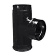 thumbnail image 1 of 4 in. Dia. Pellet Vent Pro Single Tee with Clean-Out Tee Cap, Black, 1 of 1