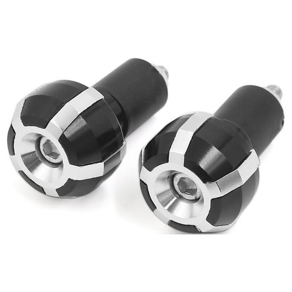 Unique Bargains Motorcycle Black Silver Tone Brake Clutch Handle Bar Grip End Plug Cap 2 Pcs