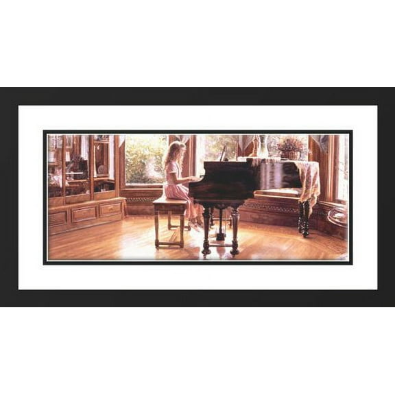 The Music Room 25x29 Framed and Double Matted Art Print by Hanks, Steve