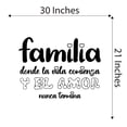thumbnail image 3 of Spanish Wall Decals for Family Living Room - Familia donde la vida comienza y el amor nunca termina Family Love Never Ends Quote in Spanish Home Wall Sticker - Size: 30 In x 21 In, 3 of 4