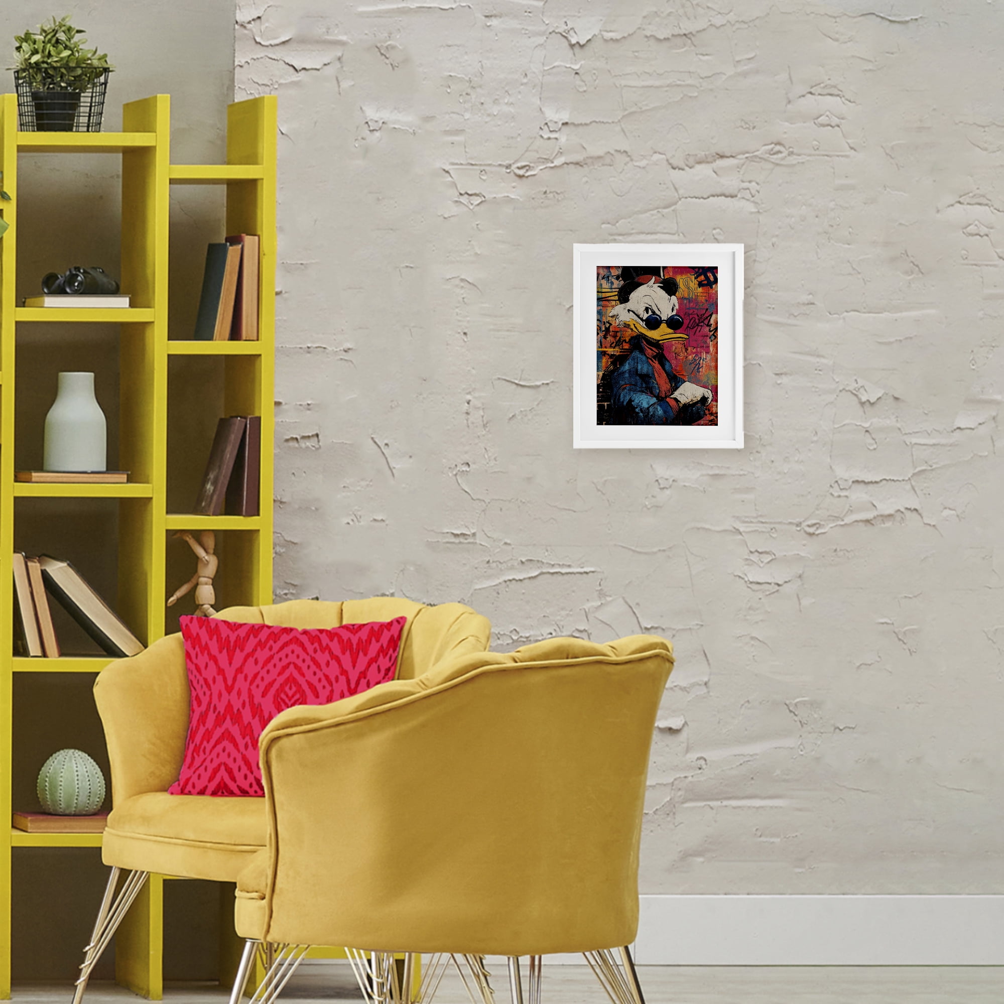 Stupell Industries Pop Style Cartoon Riches White Framed Print Under Glass, design by Svetlana Aleynikova