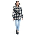 thumbnail image 5 of Sam & Libby Ladies Long Sleeve Faux Wool Plaid Shacket, 5 of 6