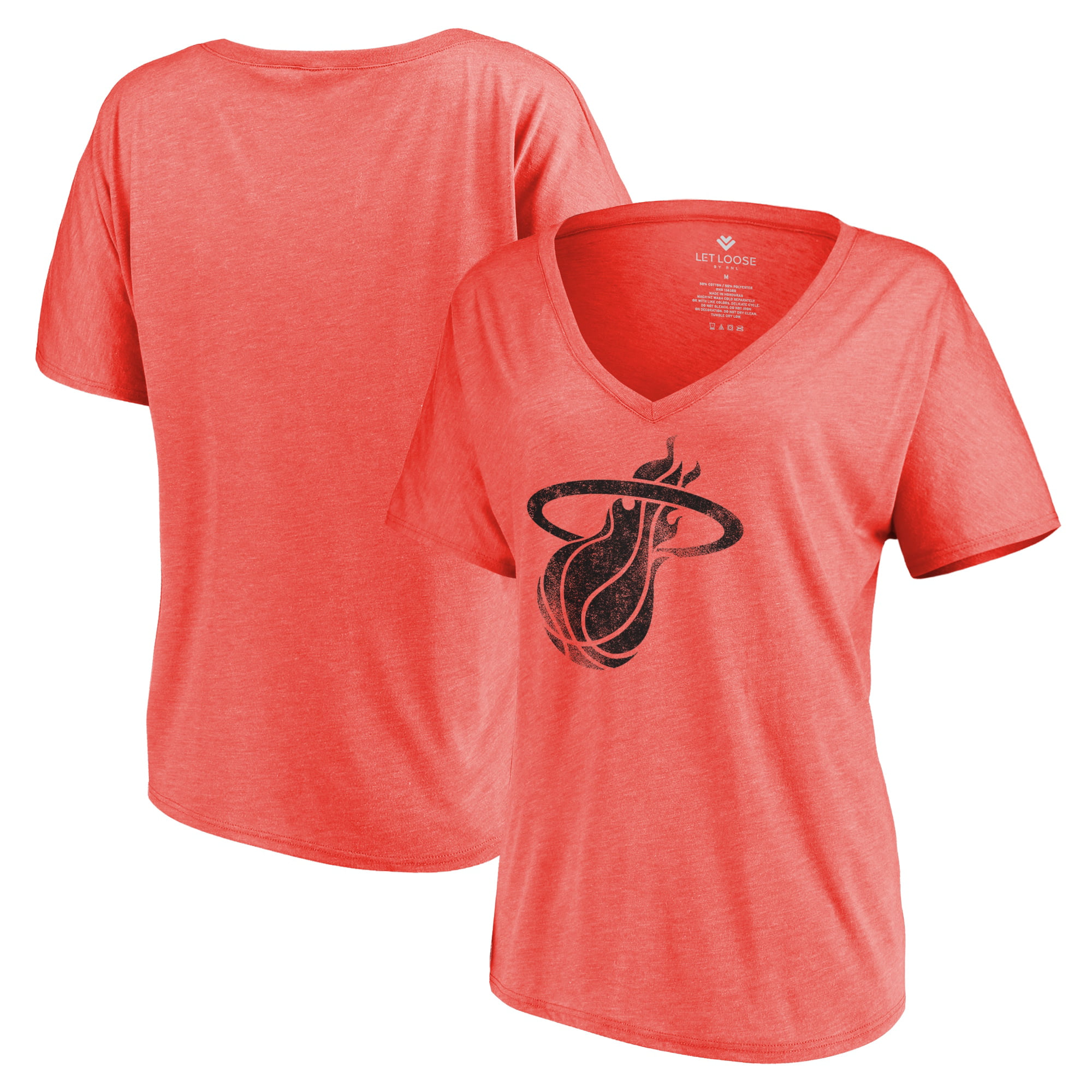 Miami Heat Let Loose by RNL Women's Distressed Primary Logo V-Neck T ...
