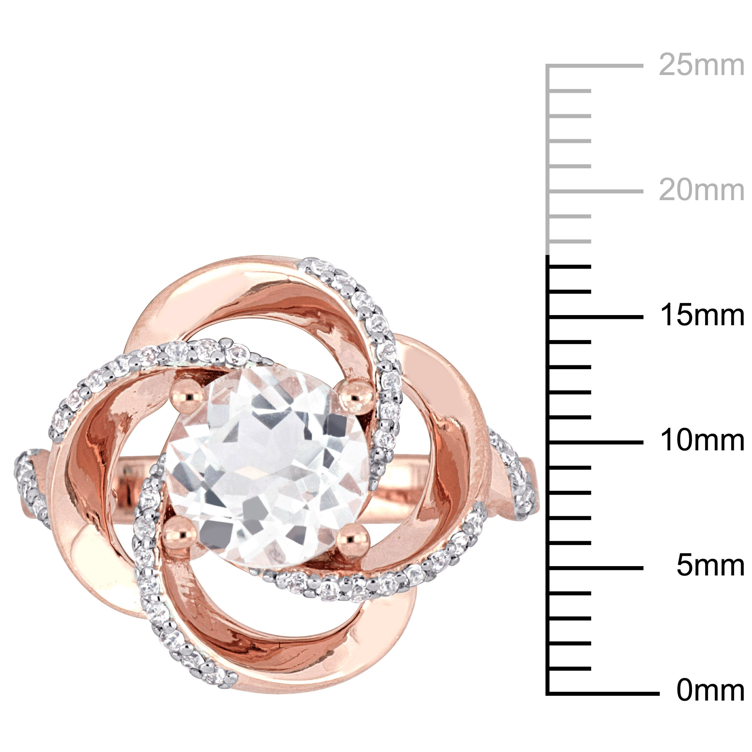 Everly Women's Topaz Rose Gold Plated Ring