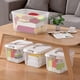 thumbnail image 4 of Caja de almacenamiento con tapa desmontable y asa transparente, de plástico, portátil, para ropa, juguetes, artículos para el hogar, 4 of 8