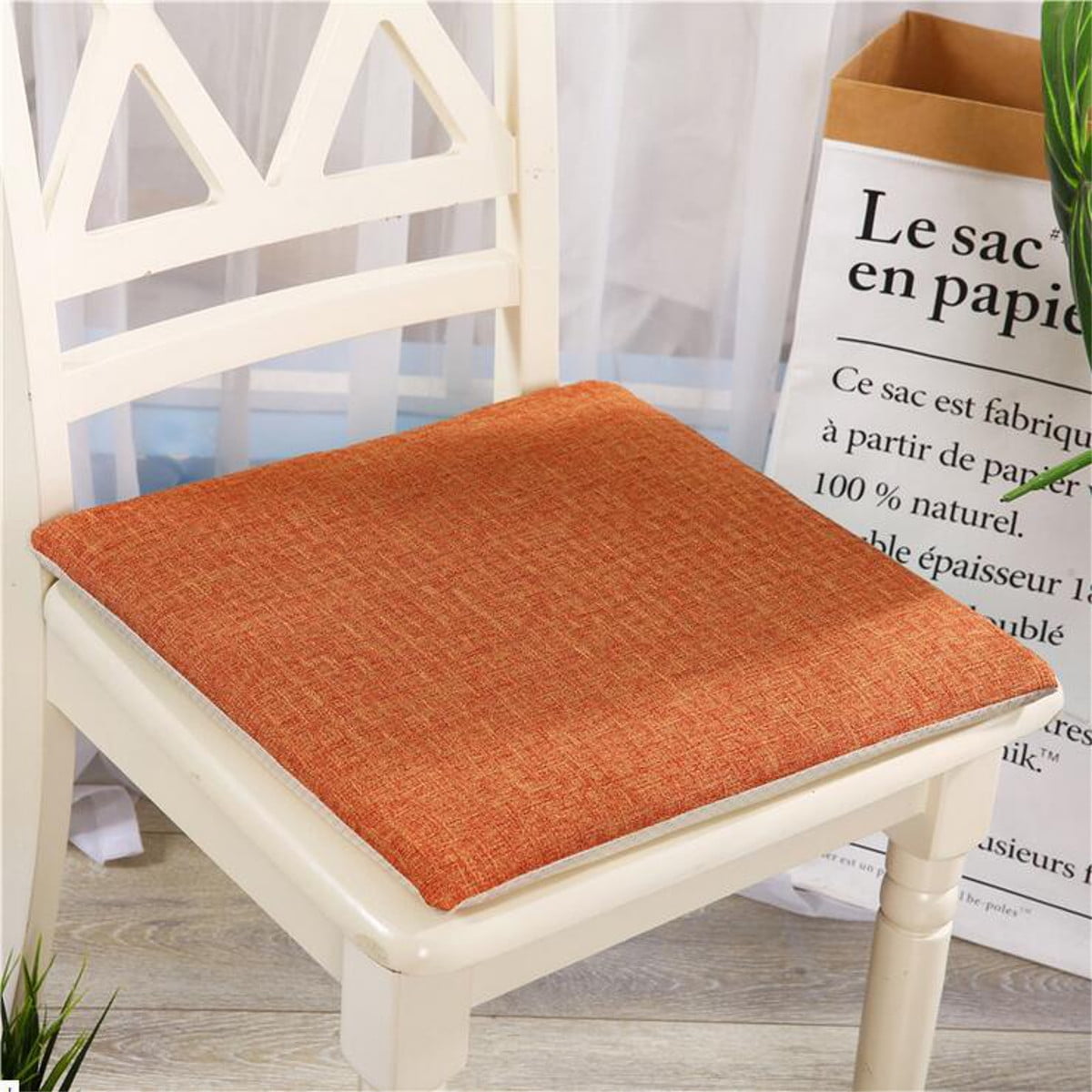 Anti-Slip Pad Cushion Office Chair Indoor outdoor Dining Seat Pad Tie On Square 