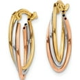 thumbnail image 2 of 14K Tri-Color Twisted Hoop Earrings (18 X 12) Made In Turkey tl713, 2 of 5