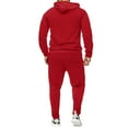 thumbnail image 6 of Hearthz Sweatsuits for Men 2 Piece Tracksuit Winter Fleece Hoodies and Cargo Sweatpants Set Drawstring Elastic Waisted Straight Leg Mens Sweat Set with Kangaroo Pocket, 6 of 7