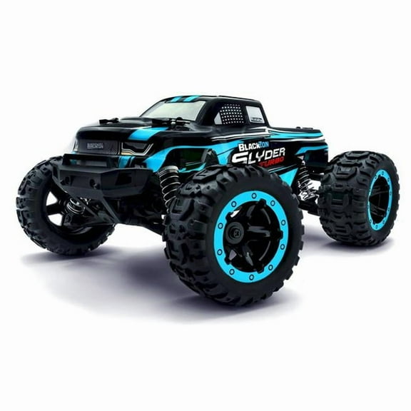 BlackZon BZN540209 Slyder MT Turbo 1- 16 Scale 4WD 2S Brushless Monster Model Truck, Blue