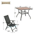 thumbnail image 7 of Sophia&William 5 Pieces Aluminum Alloy Patio Dining Set Table and Chairs Set for 4 - Black, 7 of 7