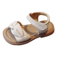 thumbnail image 6 of Girls Sandals Fashion Bow Summer Flat Shoes Comfortable Soft Sole Beach Shoes Casual Open Toe Dress Shoes Beige 8.5 Toddler, 6 of 6