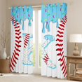thumbnail image 2 of Manfei Sport Baseball Blackout Curtains Set of 2 (52x84 Each),Initial K Window Curtains, 2 of 6