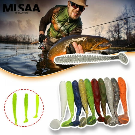 10PCS/Lot Soft Lures Silicone Worms Baits 5cm 6cm 7.5cm Jigging Wobblers Fishing Lures Artificial Swimbaits For Bass Carp Tackle