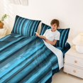 thumbnail image 4 of Manfei Pixel Vertical Streak Queen Sheets, Blue Block Queen Sheet Sets, Blue Black, Black Reversible 4-Piece1 Flat Sheet + 1 Fitted Sheet + 2 Pillowcases, 4 of 6