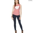 thumbnail image 3 of Aeropostale Womens Heart Striped Tank Top, Orange, Juniors, Small, 3 of 3
