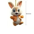 thumbnail image 3 of Todaioua Bunny Christmas Ornament, 2D Flat Acrylic Rabbit Pendant Hanging Decor, Rearview Mirror Bunny Charm for Car Interior, Easter Bunny Decoration, Animal Ornament for Holiday Tree, 3 of 8