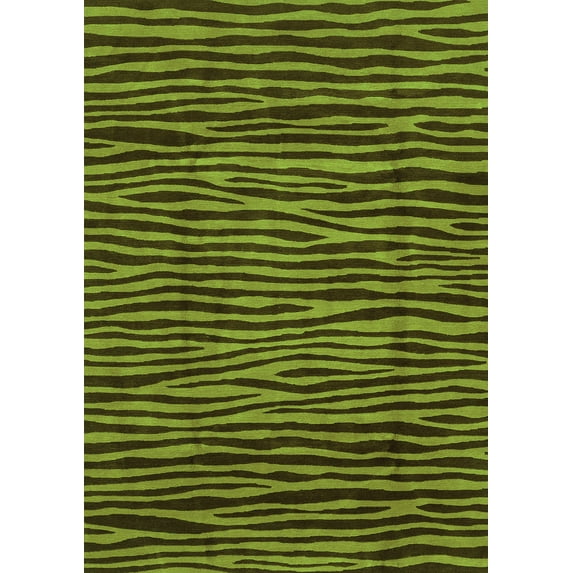 Ahgly Company Indoor Rectangle Abstract Green Modern Area Rugs, 5' x 8'