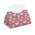 thumbnail image 2 of Lsque Rose Flowers Printed Long Tissue Box Cover Holder, Facial Paper Organizer Dispenser,Triangle with Bottom Belt, PVC Leather Decorative Organizer, 2 of 9