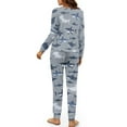 thumbnail image 3 of Yuyamidu Shark Women Nightwear Set of 2 Adult's Gray Clothing Pj Relaxed Home Wear Size M Women's Long Sleeve Pajamas Soft Scoop Neck Sleepwear with Pockets, 3 of 7