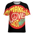 thumbnail image 5 of Make Love Not War Women's T-Shirt Short Sleeve T Shirts Tops Tee Ladies Loose T, 5 of 6