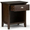 thumbnail image 4 of Trent Home Wood 24" Transitional Bedside Nightstand Table in Brunette Brown, 4 of 10