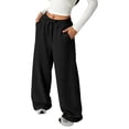 thumbnail image 4 of WOYY Little Girls Athletic Pants High Waisted Straight Sweatpants Casual Black Sports Trousers, 4 of 4