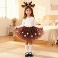 thumbnail image 2 of Shadoumai And Shine Girls Holiday Tutu Dress Set With Festive Printed Top For Special Celebrations And Party Events, 2 of 4