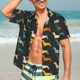 thumbnail image 4 of Picia Plaid Dachshund Gentle Cotton Regular Fit Short Sleeve Casual Hawaiian Shirt for Men-X-Large, 4 of 8