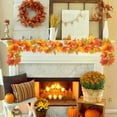 thumbnail image 5 of Fall Garland Decor - 68.9" Pumpkin & Maple Leaf Hanging Vine for Fireplace & Staircase, 5 of 7