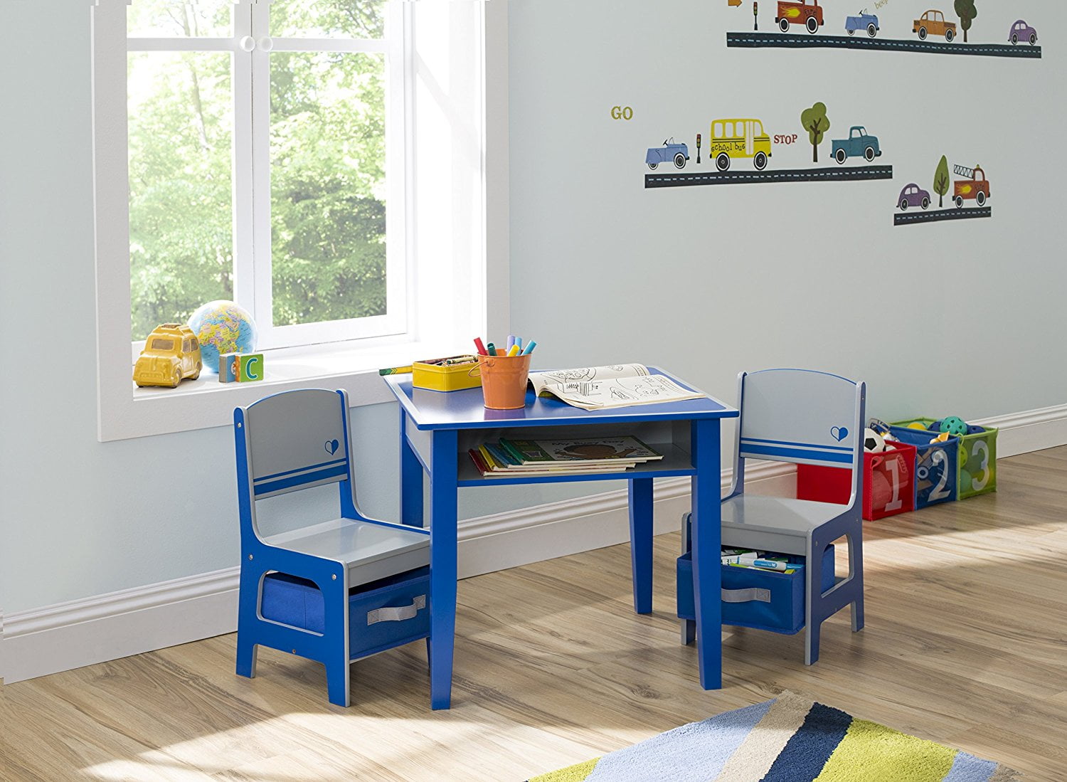Delta Children Jack Jill Storage Table Chair Set Blue Grey Delta Children Jack Jill Storage Table Chair Set Blue Grey
