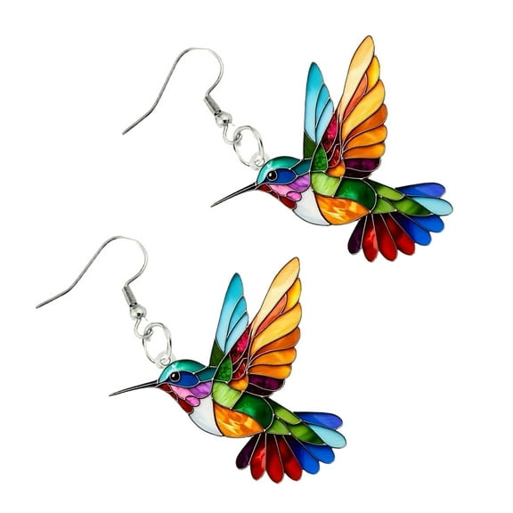 Contemporary Jewelry Hummingbird Drop Earrings Stylish Pendant Necklace Chain Necklace Suitable for Various Occasion