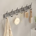 thumbnail image 6 of Over Door Hooks, No Drill Space Saving Hanger, 6 Prong Metal Hook Rack Organizer, Behind Door Storage for Bedroom and Bathroom Clothes, Towels, Coats, 6 of 6