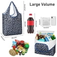 thumbnail image 3 of 5 Pack Foldable Shopping Bag,Dark Blue Christmas Snowflake Pattern Reusable Grocery Bags with Pockets,Large Reusable Tote Bags with Handles Waterproof & Lightweight, 3 of 6